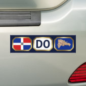 Dominicaanse Rep. Vlag Kaart Code Bumper Sticker (Op auto)