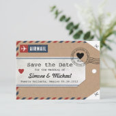 Dominicaanse Republiek Air Mail Bagage Label Save  Save The Date (Staand voorkant)