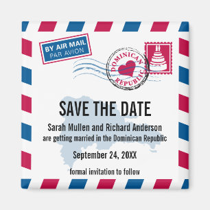 Dominicaanse Republiek Air Mail Bruiloft Save the  Magneet