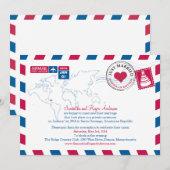 Dominicaanse Republiek Air Mail Post Wedding Recep Kaart (Voorkant / Achterkant)