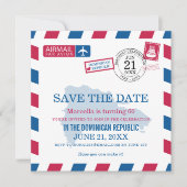 Dominicaanse Republiek Airmail Birthday Celebratio Save The Date (Voorkant)