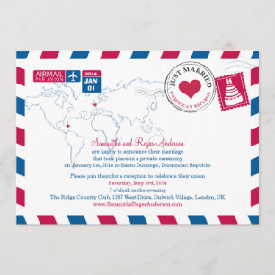 Dominicaanse Republiek Airmail Post Wedding Kaart