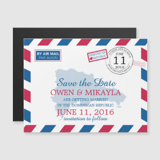 Dominicaanse Republiek Airmail | Save the date Magnetische Uitnodiging