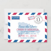 Dominicaanse Republiek Airmail | Save the date Magnetische Uitnodiging (Voorkant)