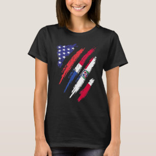 Dominicaanse Republiek Amerikaanse Groot Flag USA T-shirt