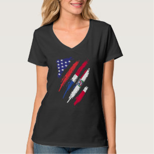 Dominicaanse Republiek Amerikaanse Groot Flag USA T-shirt