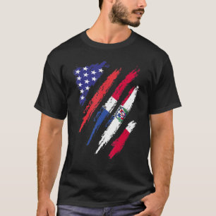 Dominicaanse Republiek Amerikaanse Groot Flag USA T-shirt