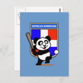 Dominicaanse Republiek Baseball Panda Briefkaart (Voorkant / Achterkant)