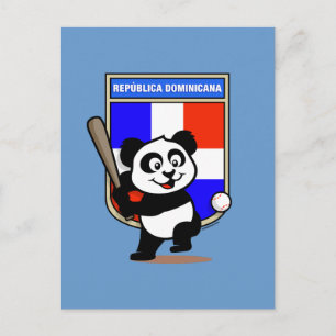 Dominicaanse Republiek Baseball Panda Briefkaart