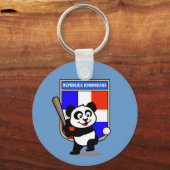 Dominicaanse Republiek Baseball Panda Sleutelhanger (Voorkant)