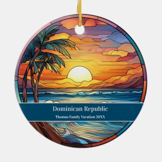 Dominicaanse Republiek Beach Vakantie Keramisch Ornament (Achterkant)