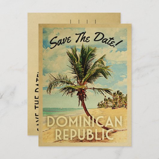 Dominicaanse Republiek bespaart de datum van de pa Aankondigingskaart (Voorkant / Achterkant)