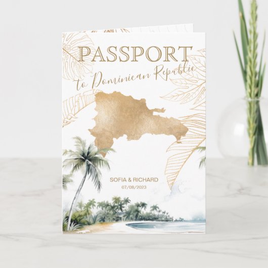 Dominicaanse Republiek bestemming bruiloft paspoor (Voorkant)