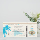 Dominicaanse Republiek Boarding Pass Palmbomen Kaart (Staand voorkant)