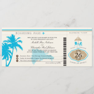 Dominicaanse Republiek Boarding Pass Palmbomen Kaart