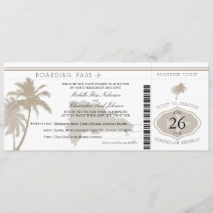 Dominicaanse Republiek Boarding Pass Palmbomen Kaart