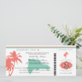 Dominicaanse Republiek Boarding Pass Palmbomen Kaart (Staand voorkant)