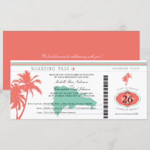 Dominicaanse Republiek Boarding Pass Palmbomen Kaart