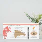 Dominicaanse Republiek Boarding Pass Palmbomen Kaart (Staand voorkant)