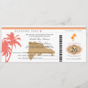 Dominicaanse Republiek Boarding Pass Palmbomen Kaart
