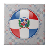 Dominicaanse Republiek - Bubble - vlag Tegeltje (Voorkant)