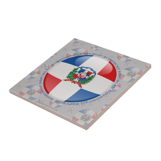 Dominicaanse Republiek - Bubble - vlag Tegeltje (Zijkant)