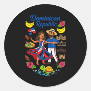 Dominicaanse Republiek Cultuur Dansen Reizen Ronde Sticker