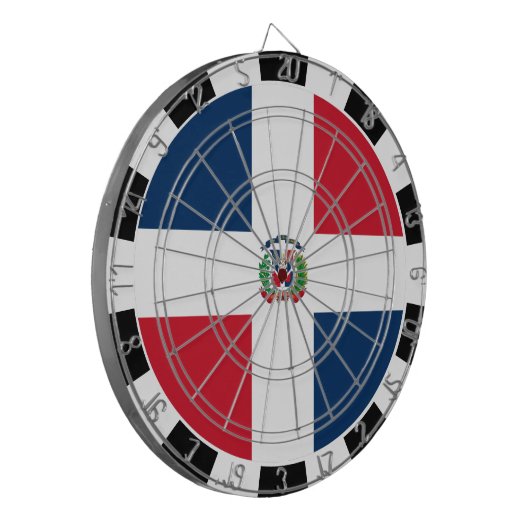 Dominicaanse Republiek Dartboard en vlag/spelraad Dartbord (Voorkant Links)