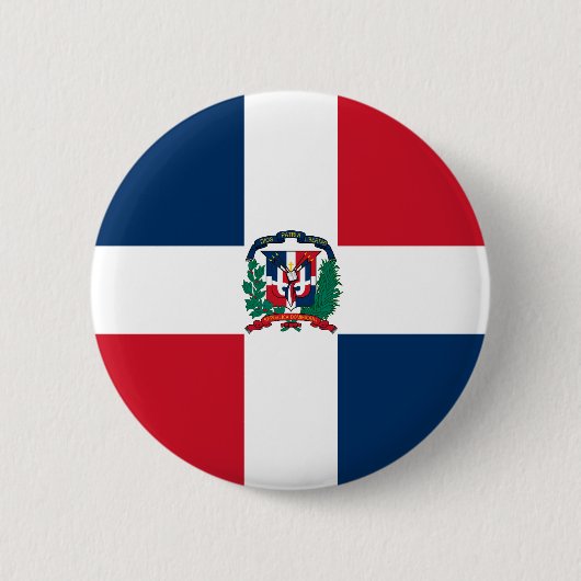 Dominicaanse Republiek, Denemarken Ronde Button 5,7 Cm (Voorkant)