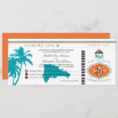 Dominicaanse Republiek die Pass Palm Trees aan boo Kaart (Voorkant / Achterkant)