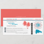 Dominicaanse Republiek die PassWedding Invitation  Kaart (Voorkant / Achterkant)