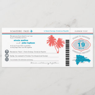 Dominicaanse Republiek die PassWedding Invitation  Kaart