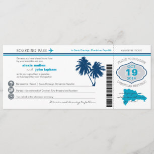 Dominicaanse Republiek die PassWedding Invitation  Kaart