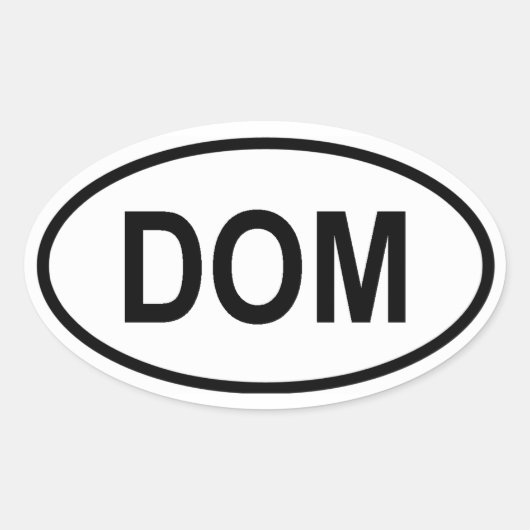 Dominicaanse Republiek "DOM" Ovale Sticker (Voorkant)