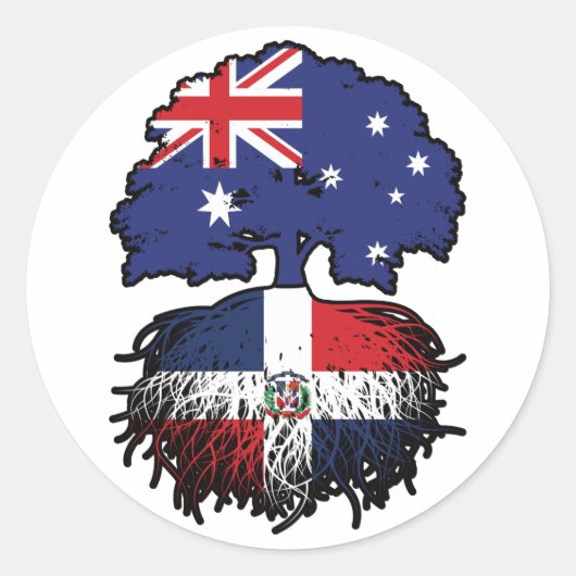 Dominicaanse Republiek Dominicaanse Australië Ronde Sticker (Voorkant)