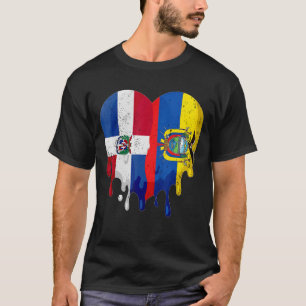 Dominicaanse Republiek Ecuador Flag Heart Citizen  T-shirt