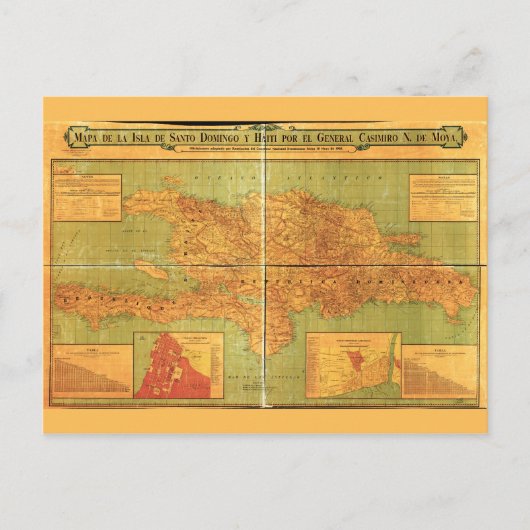 Dominicaanse Republiek en Haïtiaanse kaart (1906) (Voorkant)