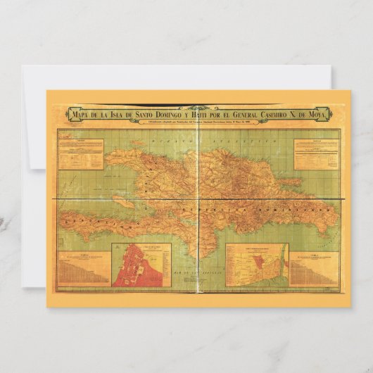 Dominicaanse Republiek en Haïtiaanse kaart (1906) (Voorkant)