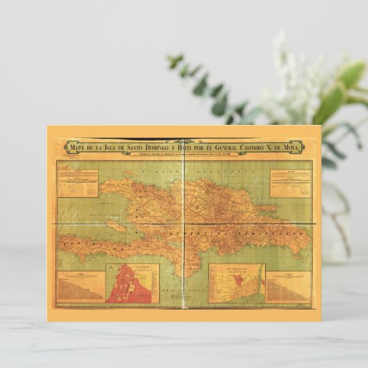Dominicaanse Republiek en Haïtiaanse kaart (1906) (Staand voorkant)