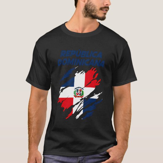 Dominicaanse Republiek Fans Vlag T-shirt (Voorkant)