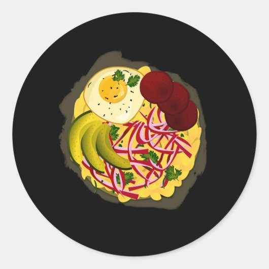 Dominicaanse Republiek Favoriet Food Mangú Salami Ronde Sticker (Voorkant)