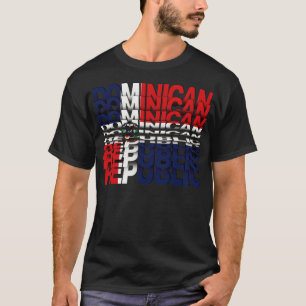 Dominicaanse Republiek Flag Tekst effect T-shirt