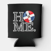 Dominicaanse Republiek glimlachende vlag Housewarm Blikjeskoeler (Voorkant)