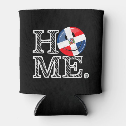 Dominicaanse Republiek glimlachende vlag Housewarm Blikjeskoeler (Voorkant)