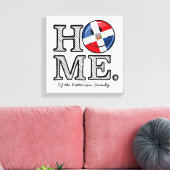 Dominicaanse Republiek glimlachende vlag Housewarm Canvas Afdruk (Insitu (Woonkamer))