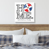 Dominicaanse Republiek glimlachende vlag Housewarm Canvas Afdruk (Insitu (Slaapkamer))