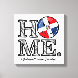 Dominicaanse Republiek glimlachende vlag Housewarm Canvas Afdruk