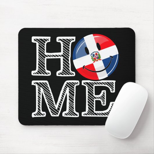 Dominicaanse Republiek glimlachende vlag Housewarm Muismat (Met muis)