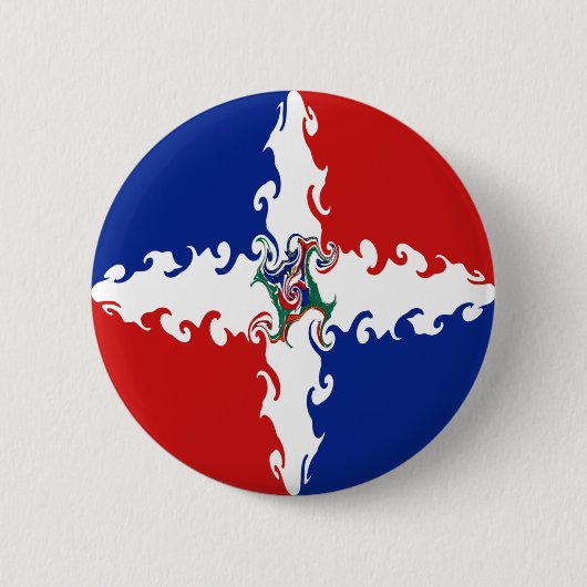 Dominicaanse Republiek Gnarly Flag Ronde Button 5,7 Cm (Voorkant)
