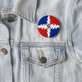 Dominicaanse Republiek Gnarly Flag Ronde Button 5,7 Cm (In situ)